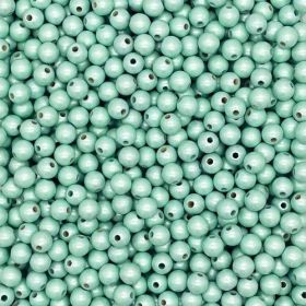 Wooden beads mother-of-pearl 10mm - 50 pieces 'mint' 301 in stock 