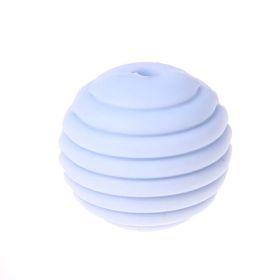 Silicone grooved bead Ø15mm 'baby blue' 35 in stock 