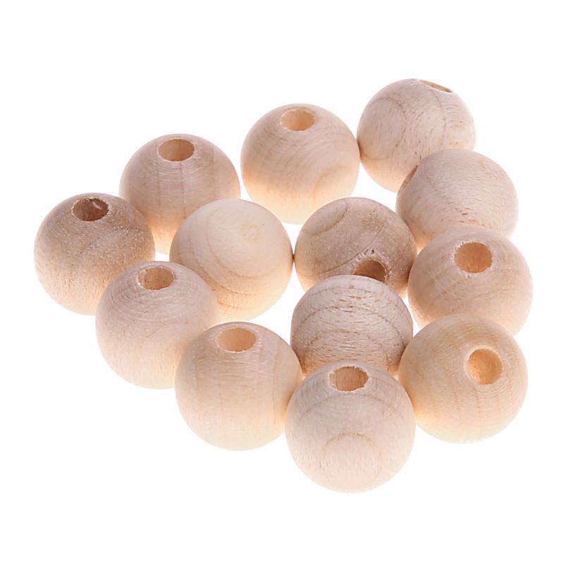 Holzperlen 12mm • 30 Stück 'roh' 295 auf Lager