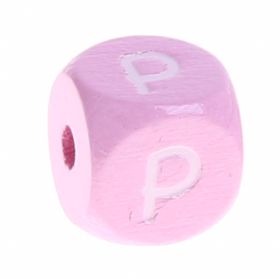 Wooden letters pink 10 mm x 10 mm 'P' 364 in stock 