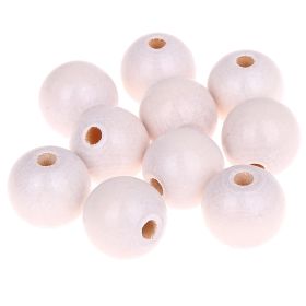 Wooden beads 18mm - 10 pieces 'white' 144 in stock 
