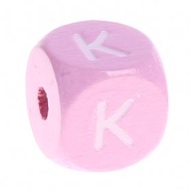 Wooden letters pink 10 mm x 10 mm 'K' 772 in stock 