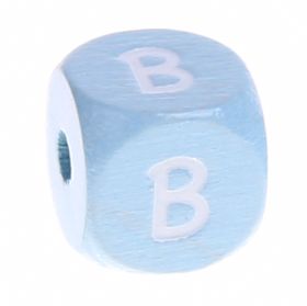 Buchstabenperlen babyblau 10x10mm 'B' 509 auf Lager