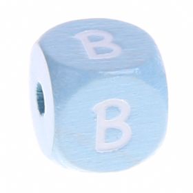 Buchstabenperlen babyblau 10x10mm 'B' 536 auf Lager