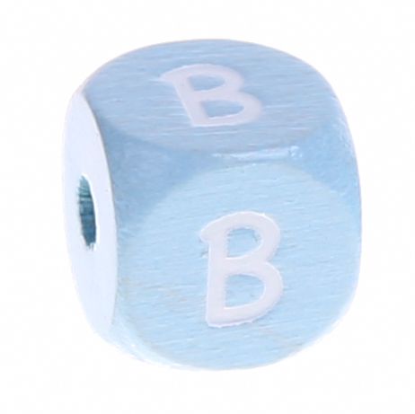 Buchstabenperlen babyblau 10x10mm 'B' 550 auf Lager