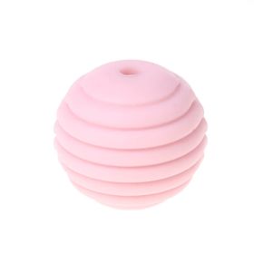Silicone grooved bead Ø15mm 'pink' 43 in stock 