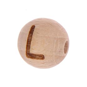 Letter beads 12mm with laser engraving - drilled horizontally 'L' 406 in stock 