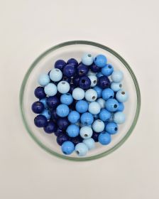 Holzperlen-Mix 10mm • 50 Stück 'Blau-Mix' 3 auf Lager