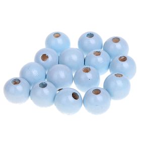 Holzperlen 10mm • 50 Stück 'babyblau' 130 auf Lager