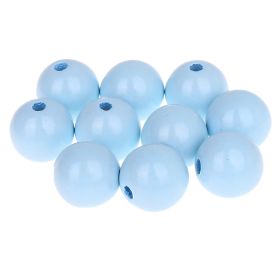 Wooden beads 18mm - 10 pieces 'baby blue' 335 in stock 