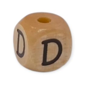 Vertikale Buchstabenwürfel Holz geprägt 10mm Buchstabenperlen 'D' 235 auf Lager