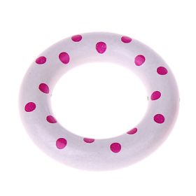 Wooden ring / grasping toy size S dots 'white' 895 in stock 