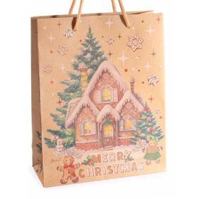 Geschenktüte Weihnachten (groß) 'Gingerbread house' 9 in stock 