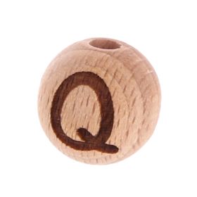 Letter beads 12mm with laser engraving - drilled vertically 'Q' 199 in stock 