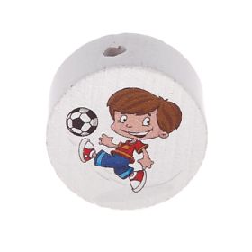 Motivperle Scheibe Fussballmotive 'Junge' 134 auf Lager