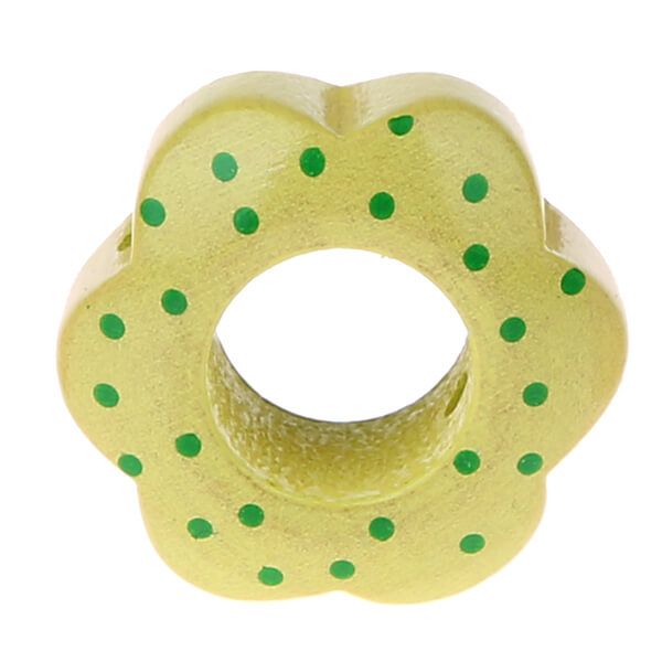 Motivperle Lochblume Punkte 'lemon' 174 auf Lager