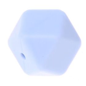Hexagonperle Silikon 'babyblau' 18 auf Lager
