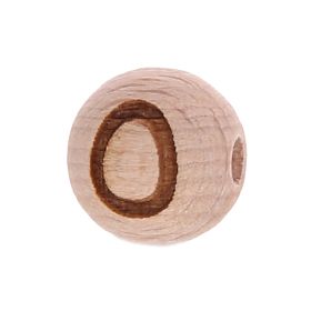 Letter beads 12mm with laser engraving - drilled horizontally 'O' 140 in stock 