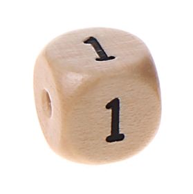 Zahlenperlen 10 mm geprägt '1' 376 auf Lager
