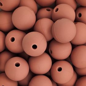 Silicone bead 12mm 'beige red' 81 in stock 