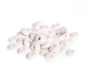Linsen-Perlen Holzlinsen 10mm • 50 Stück 'weiß' 175 auf Lager