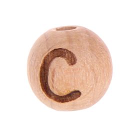 Letter beads 12mm with laser engraving - drilled vertically 'C' 166 in stock 