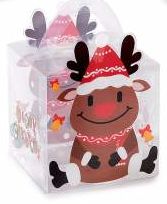 transparente PVC-Geschenkbox Weihnachten 'Rentier' 7 auf Lager