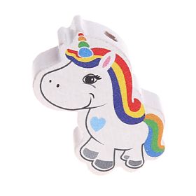 Unicorn motif bead 'white-rainbow' 83 in stock 