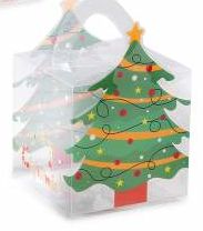 transparente PVC-Geschenkbox Weihnachten 'Weihnachtsbaum' 6 auf Lager