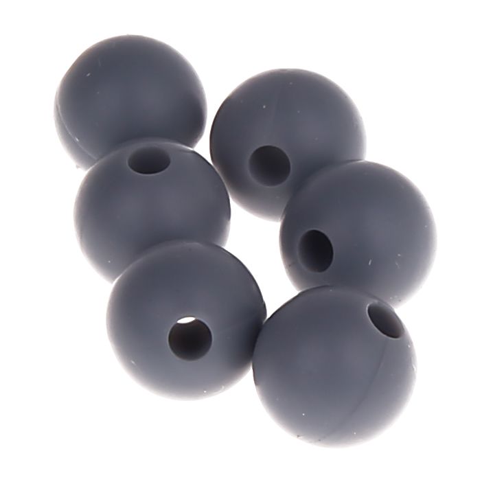 Silikonperle 12mm 'grau' 140 auf Lager