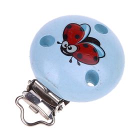 Pacifier clip ladybug 'baby blue' 0 in stock 