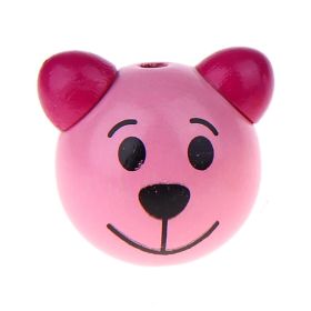 3D bear III motif bead 'baby pink' 1849 in stock 