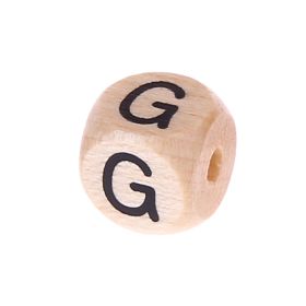 Letter beads letter cube wood embossed 10mm 'G' 62 in stock 