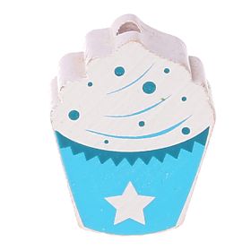 Cupcake motif bead 'baby blue/turquoise' 106 in stock 