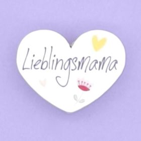 Motivperle Herz Lieblingsmama 'weiß' 65 auf Lager