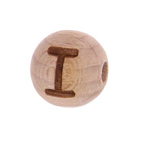 Letter beads 12mm with laser engraving - drilled horizontally 'I' 415 in stock 
