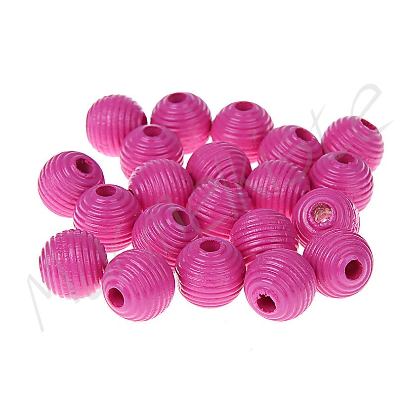 Rillenperlen 10mm • 30 Stück 'pink' 47 auf Lager