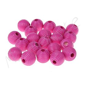 Grooved beads 10mm - 25 pieces 'pink' 434 in stock 