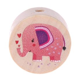 Motivperle Elefant (Scheibe) 'rosa' 48 auf Lager