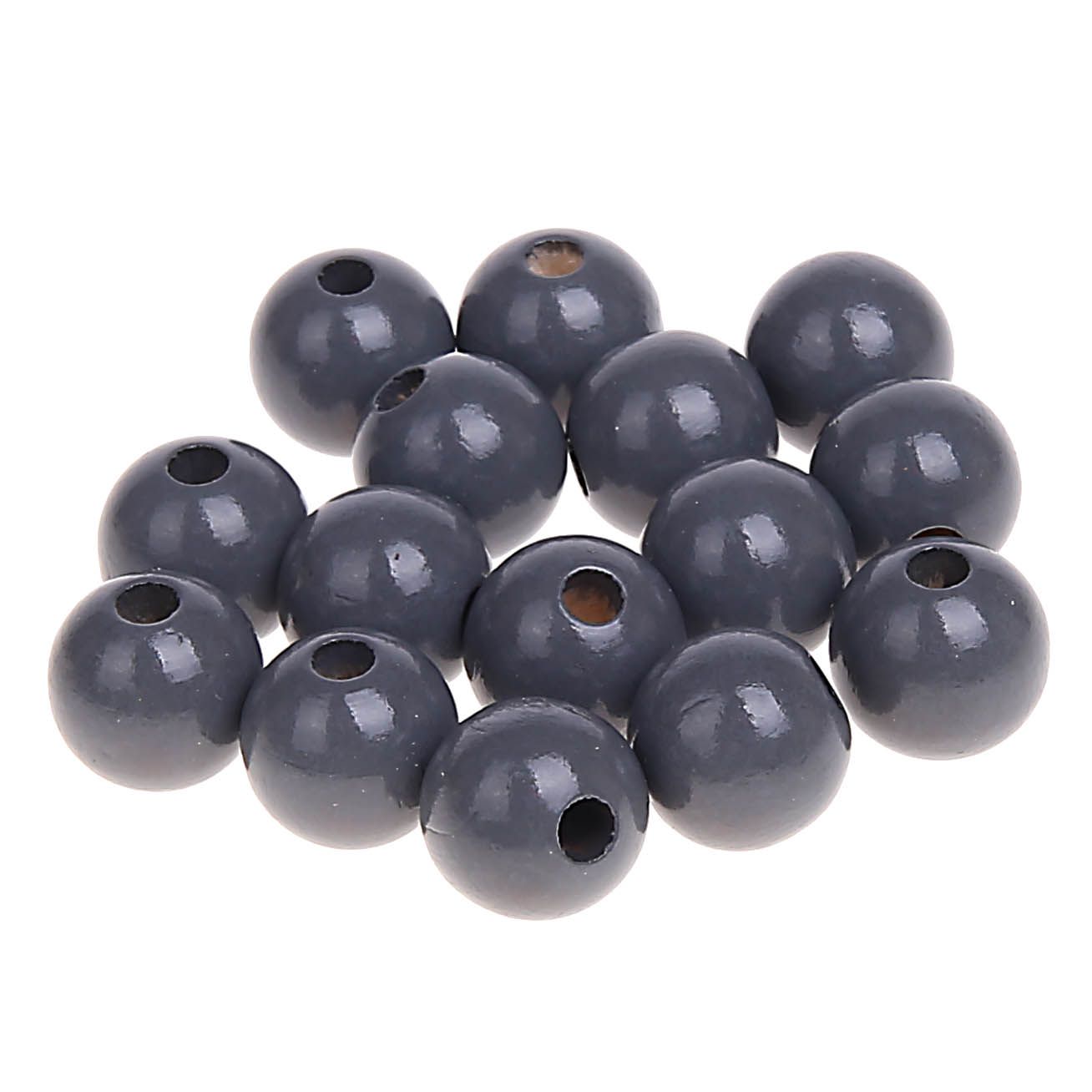 Holzperlen 12mm • 30 Stück 'grau' 396 auf Lager