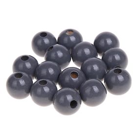 Wooden beads 12mm - 25 pieces 'gray' 384 in stock 