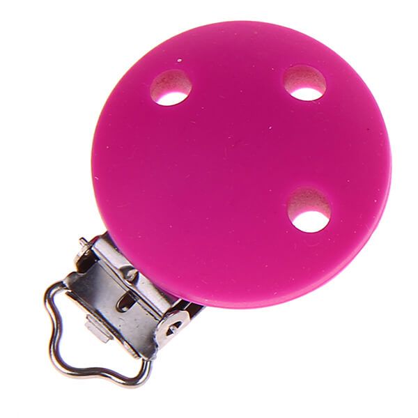 Silikonclip Schnullerclip 35mm 'dunkelpink' 377 auf Lager