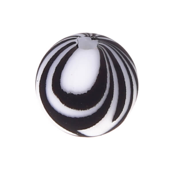 Silikonperle 12mm Muster 'zebra' 98 auf Lager