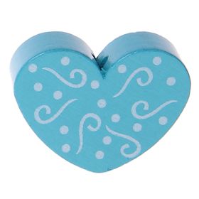 Scroll heart motif bead 'light turquoise' 1214 in stock 