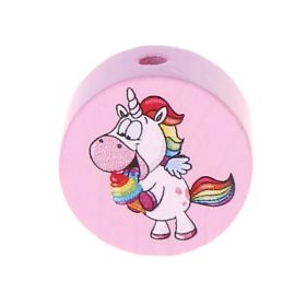 Motivperle Scheibe Einhorn 'rosa' 26 auf Lager
