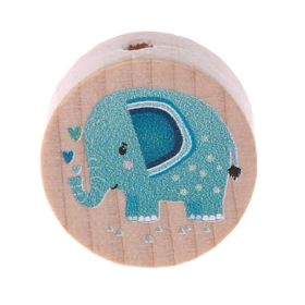 Elephant motif bead (disk) 'mint' 7 in stock 