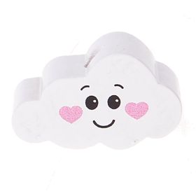 Motivperle Wolke Gesicht 'weiß-rosa' 17 auf Lager
