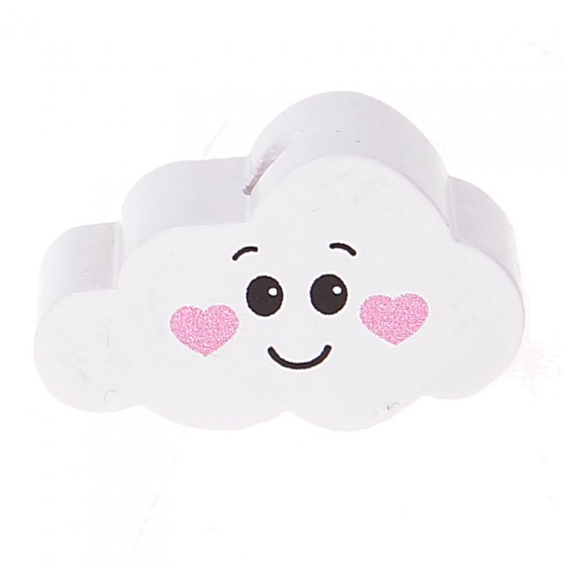 Motivperle Wolke Gesicht 'weiß-rosa' 112 auf Lager