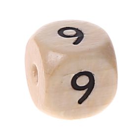 Zahlenperlen 10 mm geprägt '9' 4 auf Lager