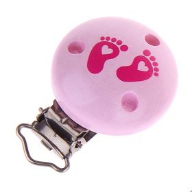 Pacifier clip baby feet 'pink' 20 in stock 